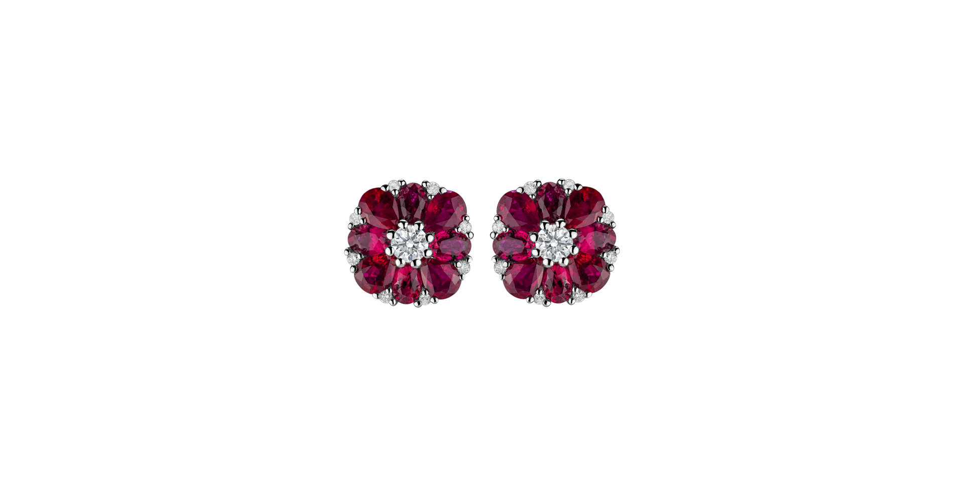 Diamond earrings and Ruby Red Blossom