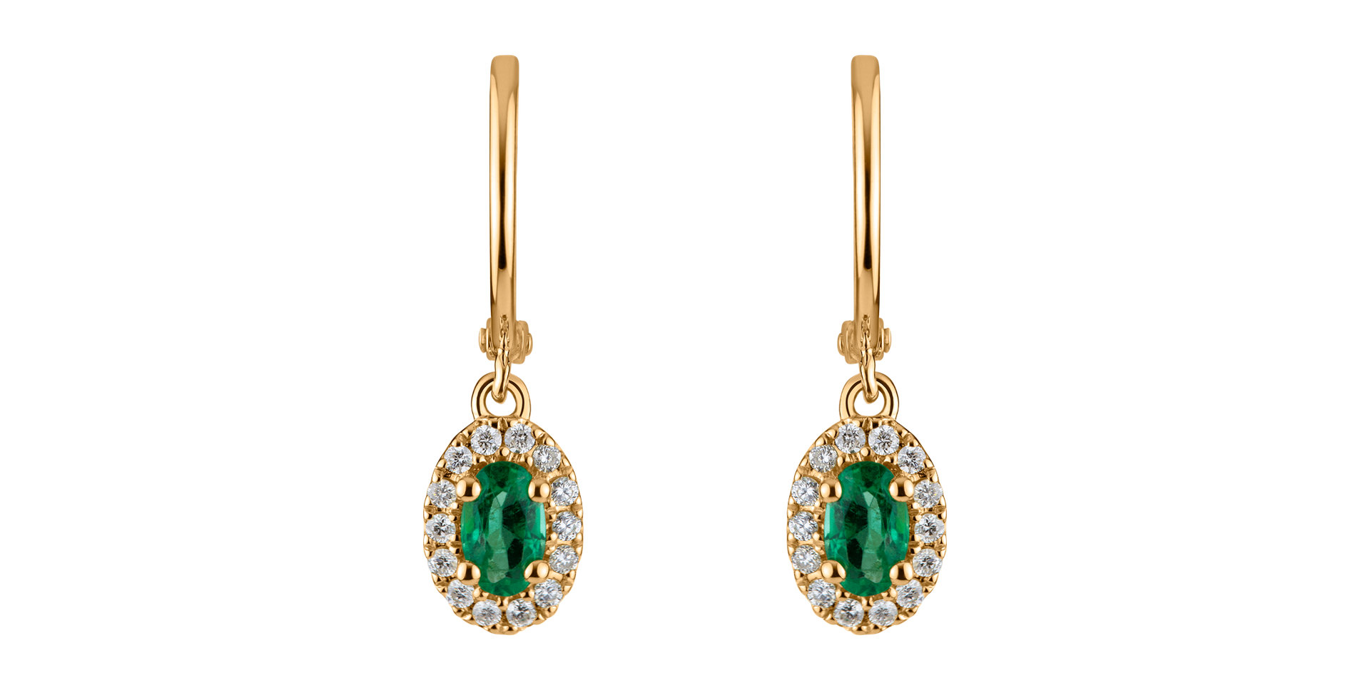 Diamond earrings with Emerald Shine Secret