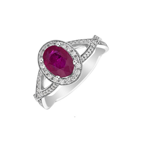 Diamond ring with Ruby Space Princess