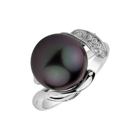 Diamond ring with Pearl Salome Dream
