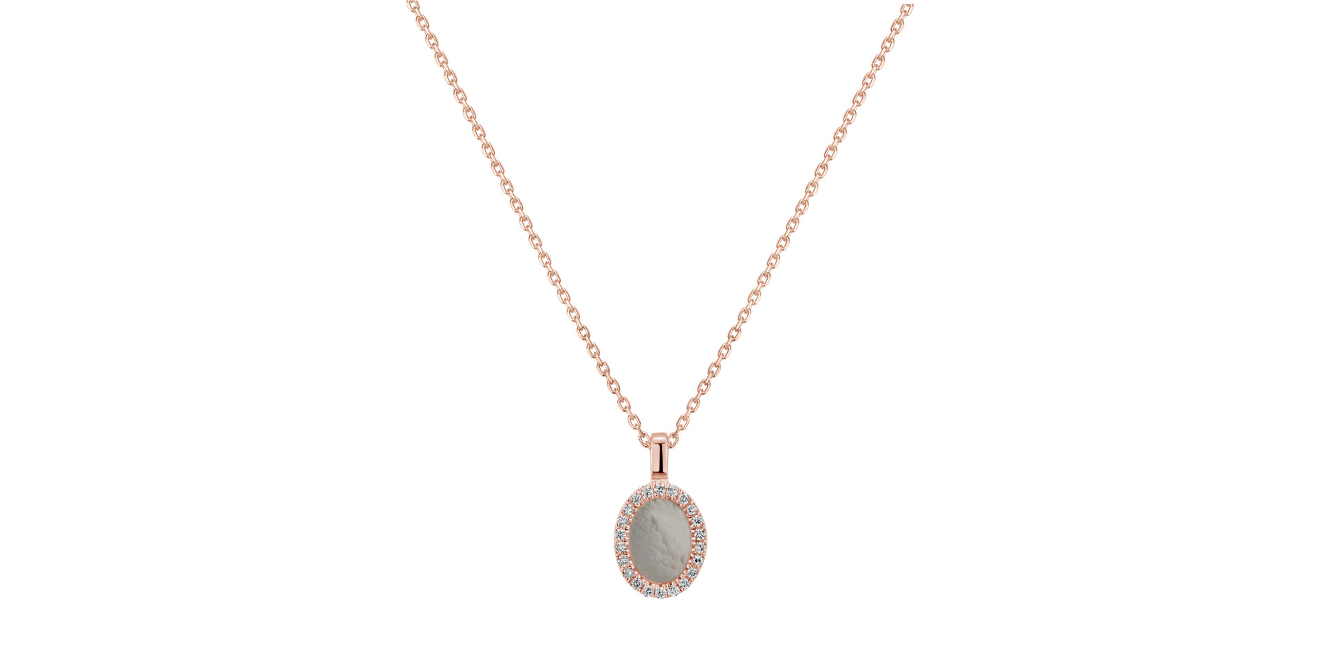 Diamond pendant with necklace with Mother of Pearl Delicate Moondust