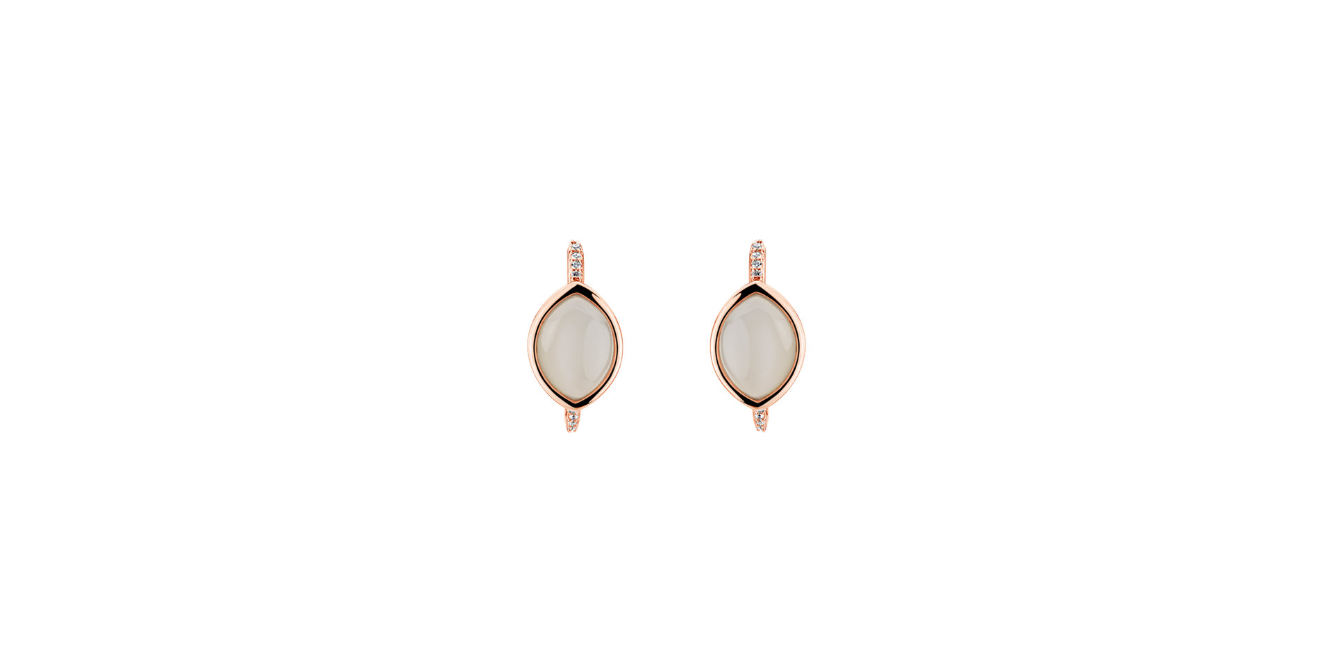 Diamond earrings with Moonstone Misty Dream