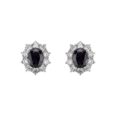 Diamond earrings with Sapphire Moon Witchery
