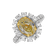 Ring with yellow diamonds and white diamonds Bright Sunrise6