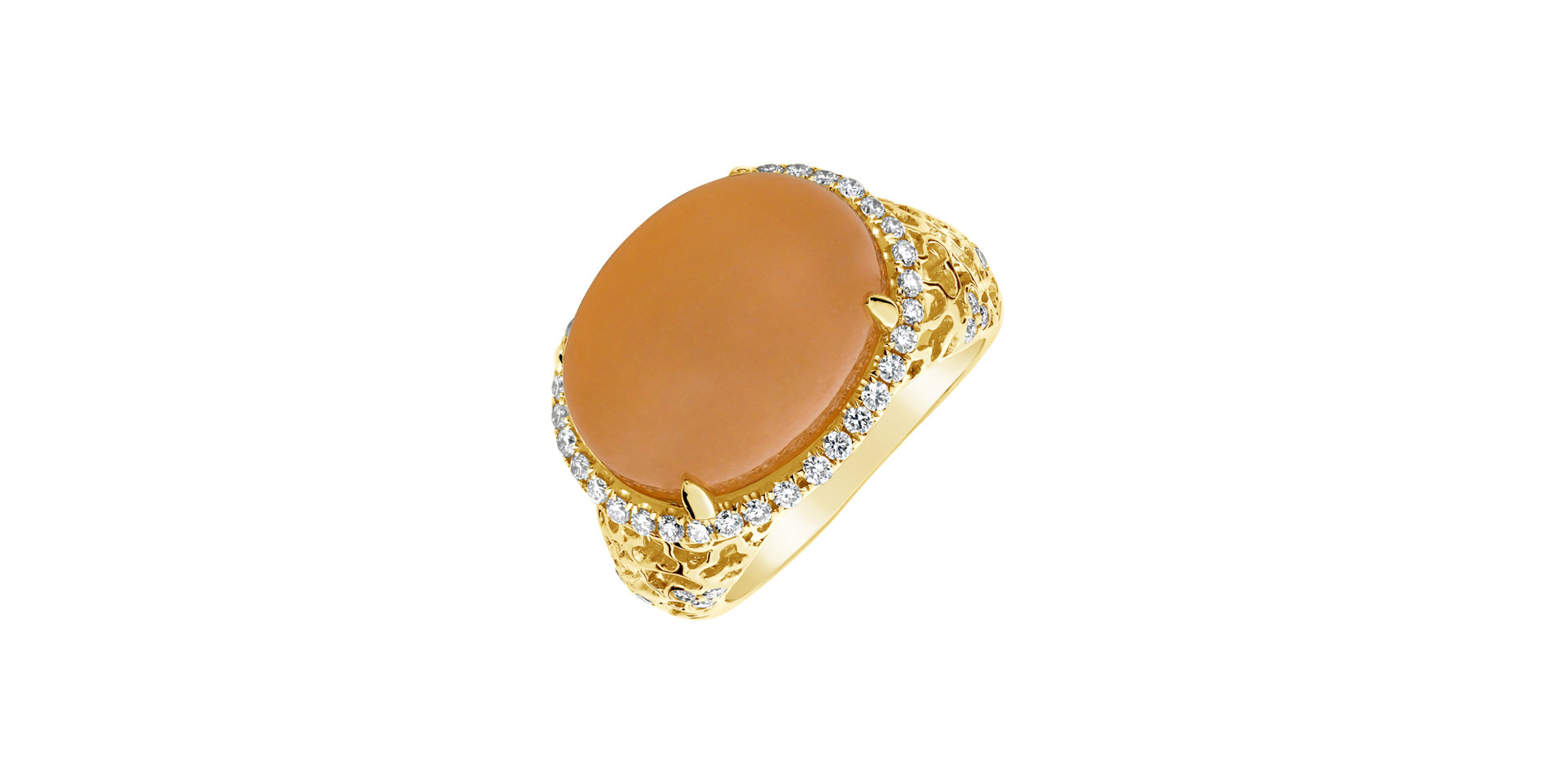 Ring with Moonstone and diamonds Ochre Pleasure