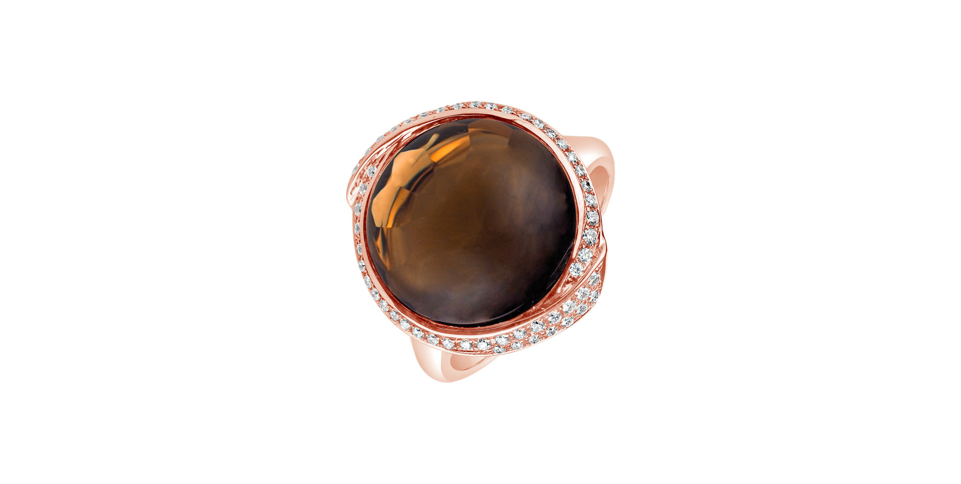 Diamond ring with Quartz Night Eye