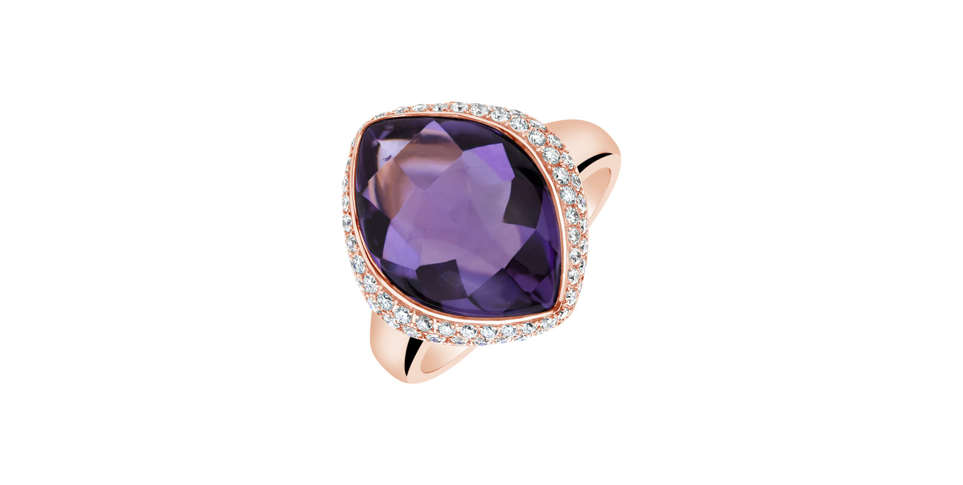 Diamond rings with Amethyst Ravishing Princess