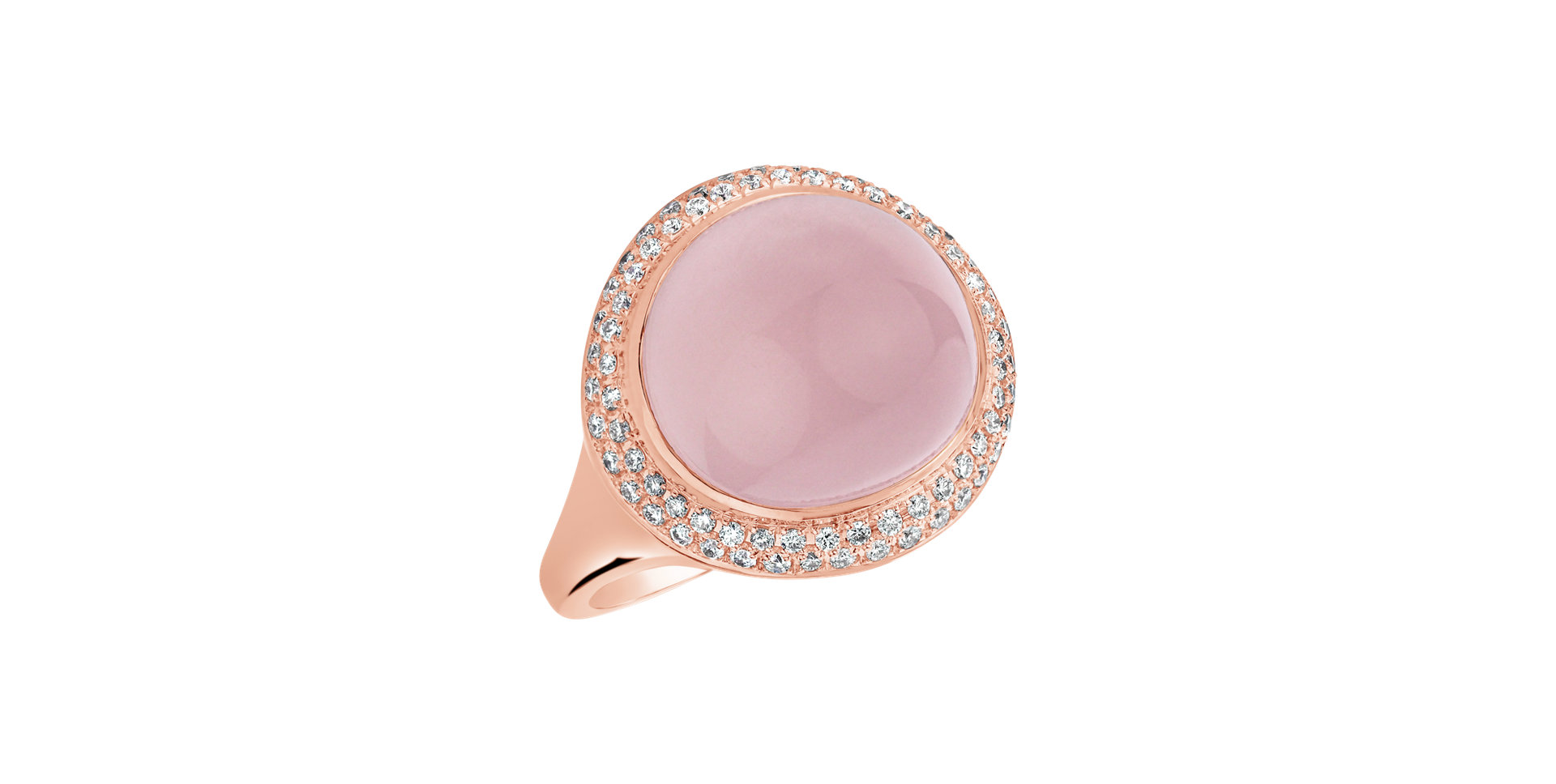 Diamond ring with Rose Quartz Terre