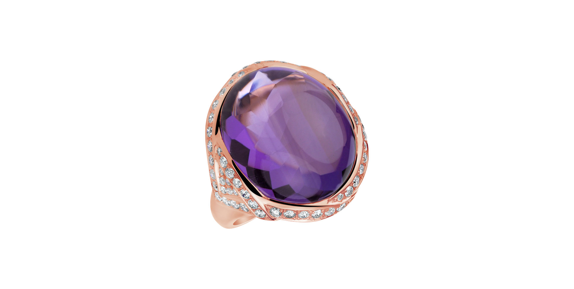 Diamond rings with Amethyst Arabic Jeannie