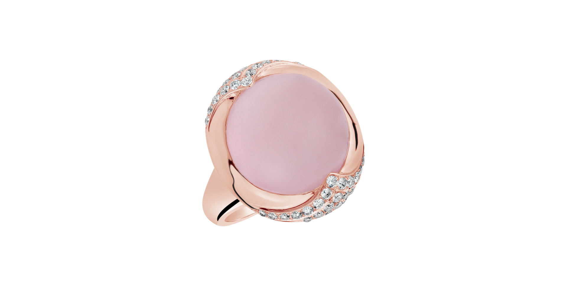 Diamond ring with Rose Quartz Wistful Place