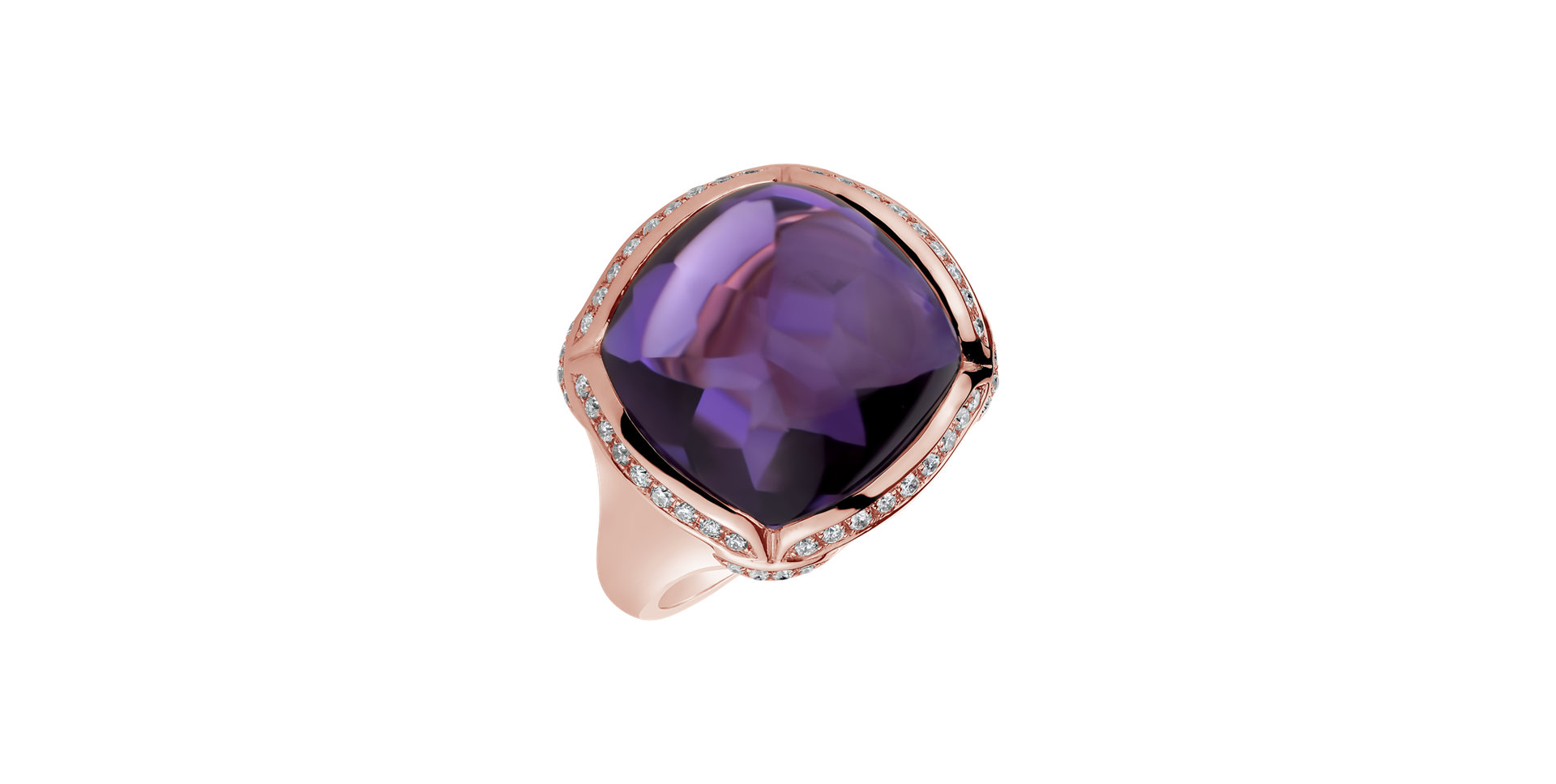 Diamond rings with Amethyst Dreamy Wish