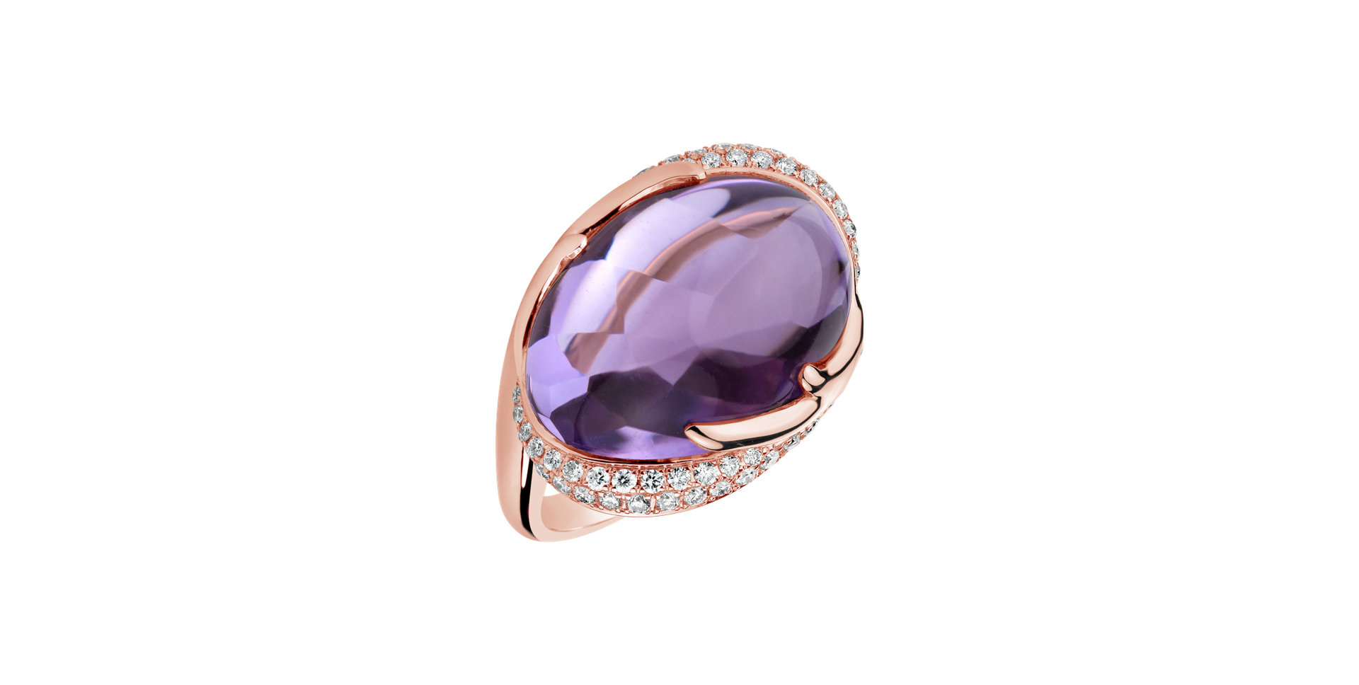 Diamond rings with Amethyst Fantastic Dream