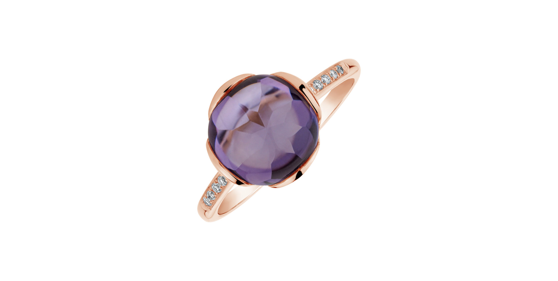 Diamond rings with Amethyst Émeute