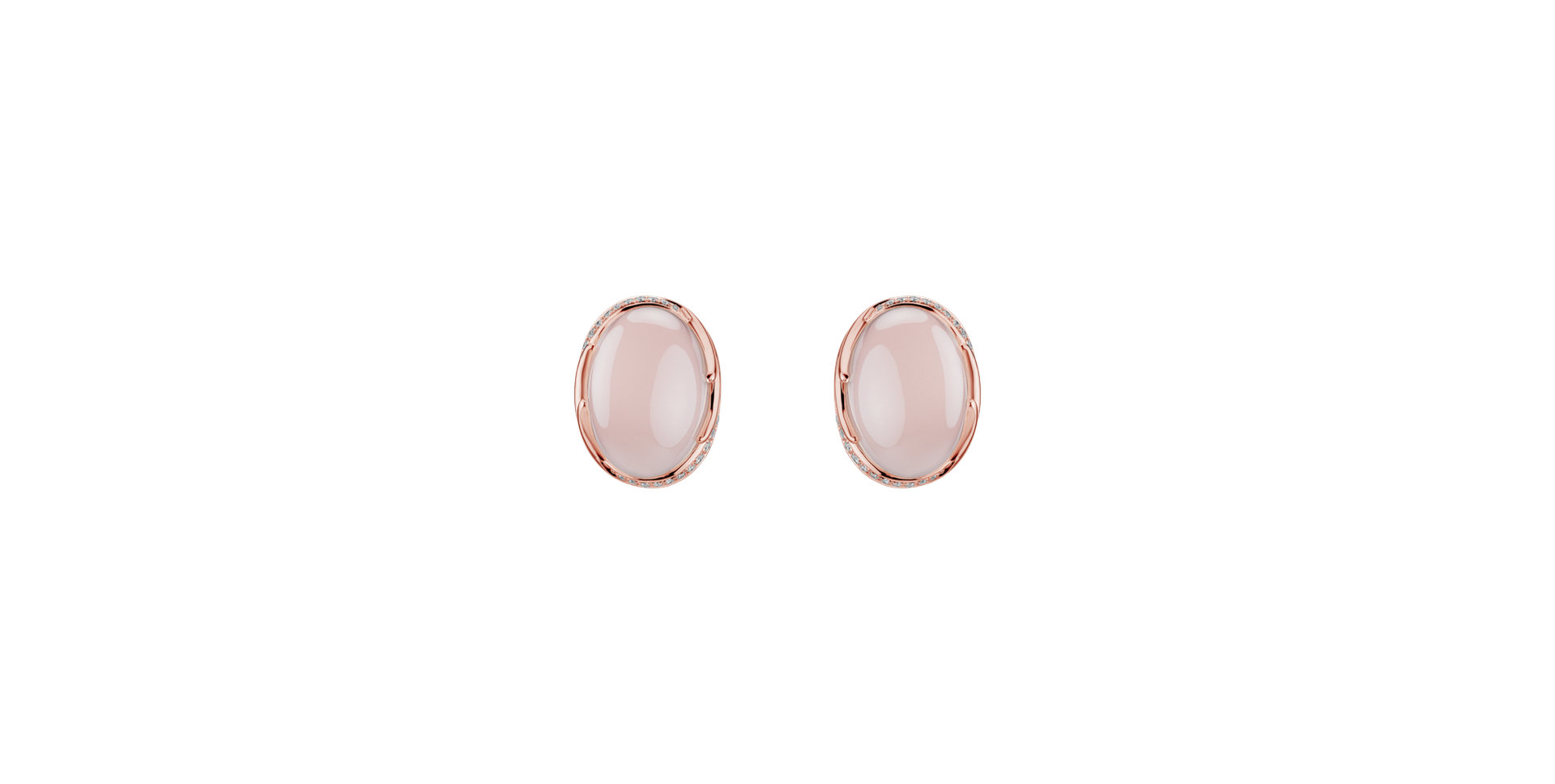 Diamond earrings with Rose Quartz Olearia