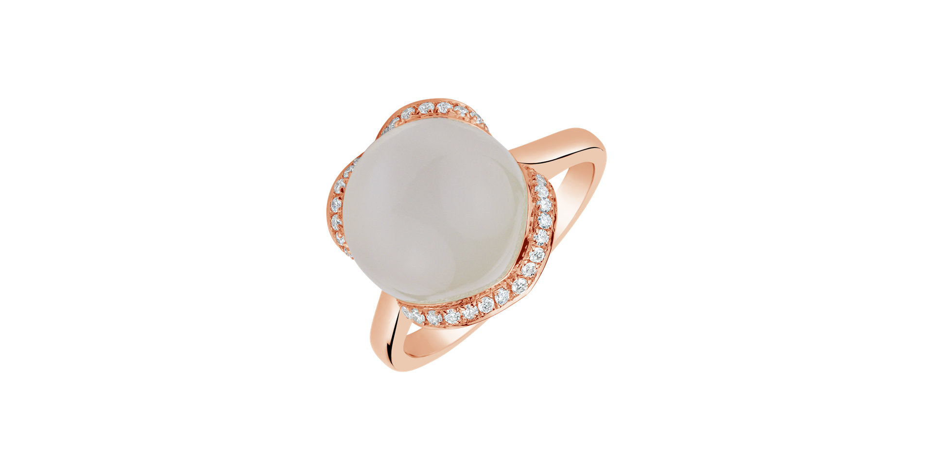 Ring with Moonstone and diamonds Moon Tear