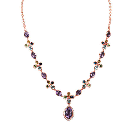 Diamond necklace with gemstones Caesarean Constellation