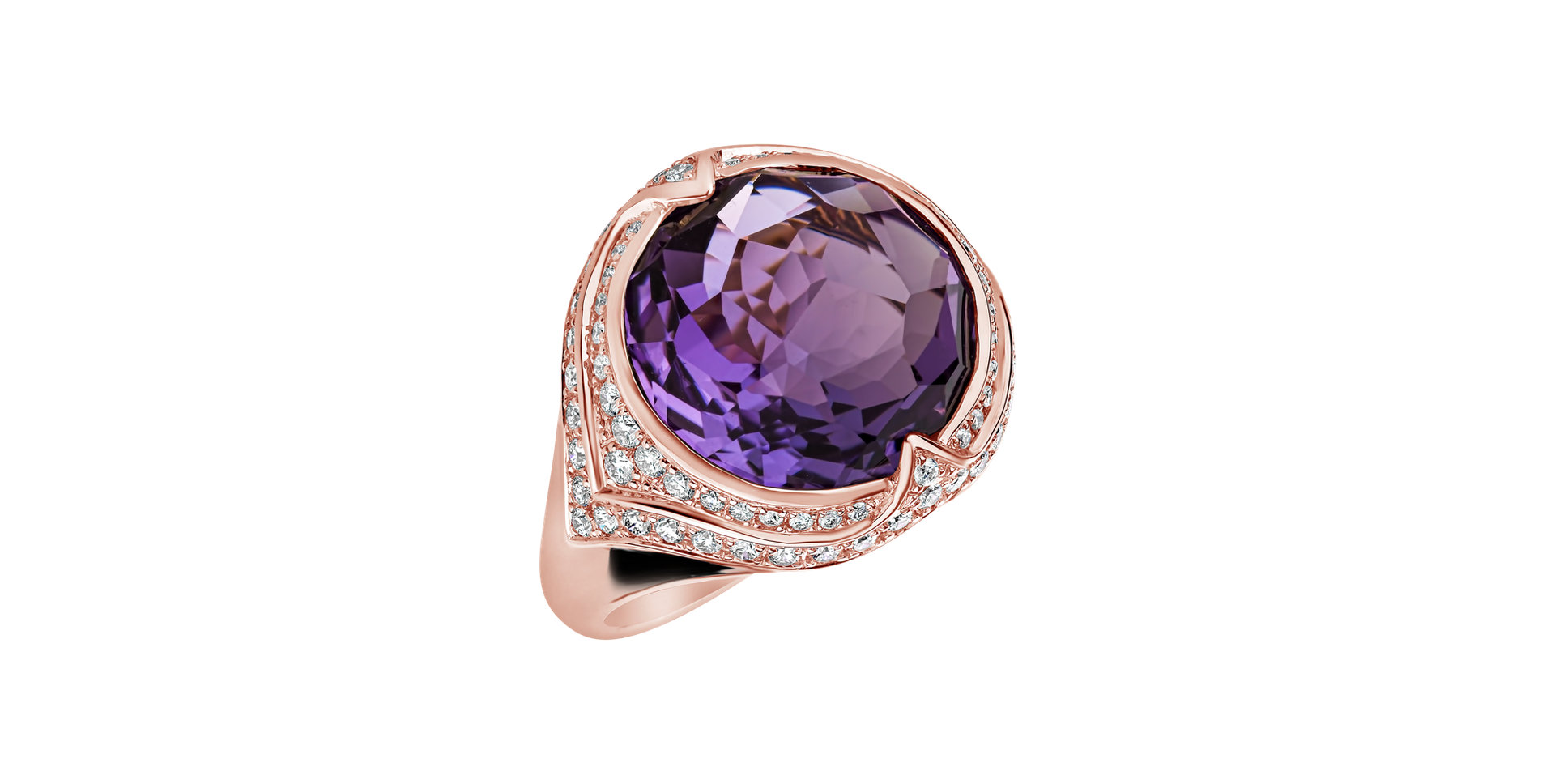 Diamond rings with Amethyst Finnegan