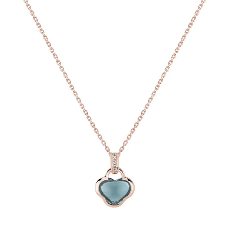 Diamond pendant with Topaz Gloomy Mist