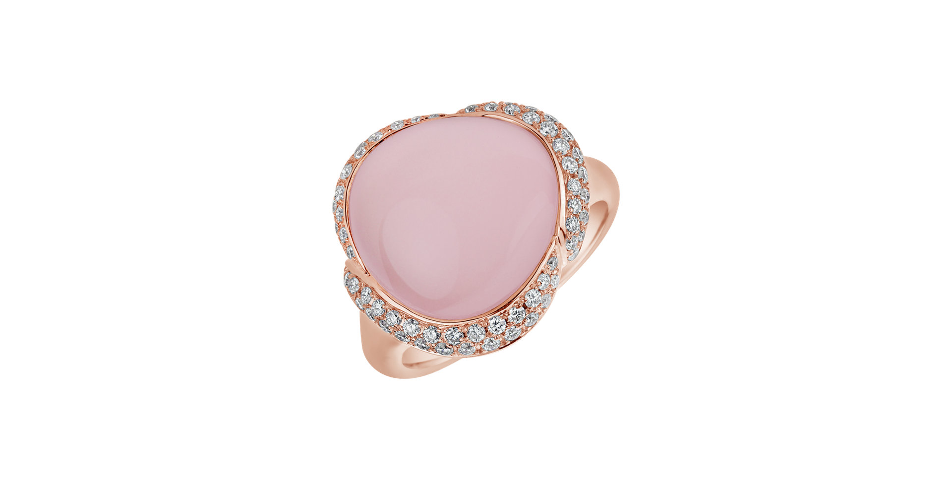 Diamond ring with Rose Quartz Tettiene