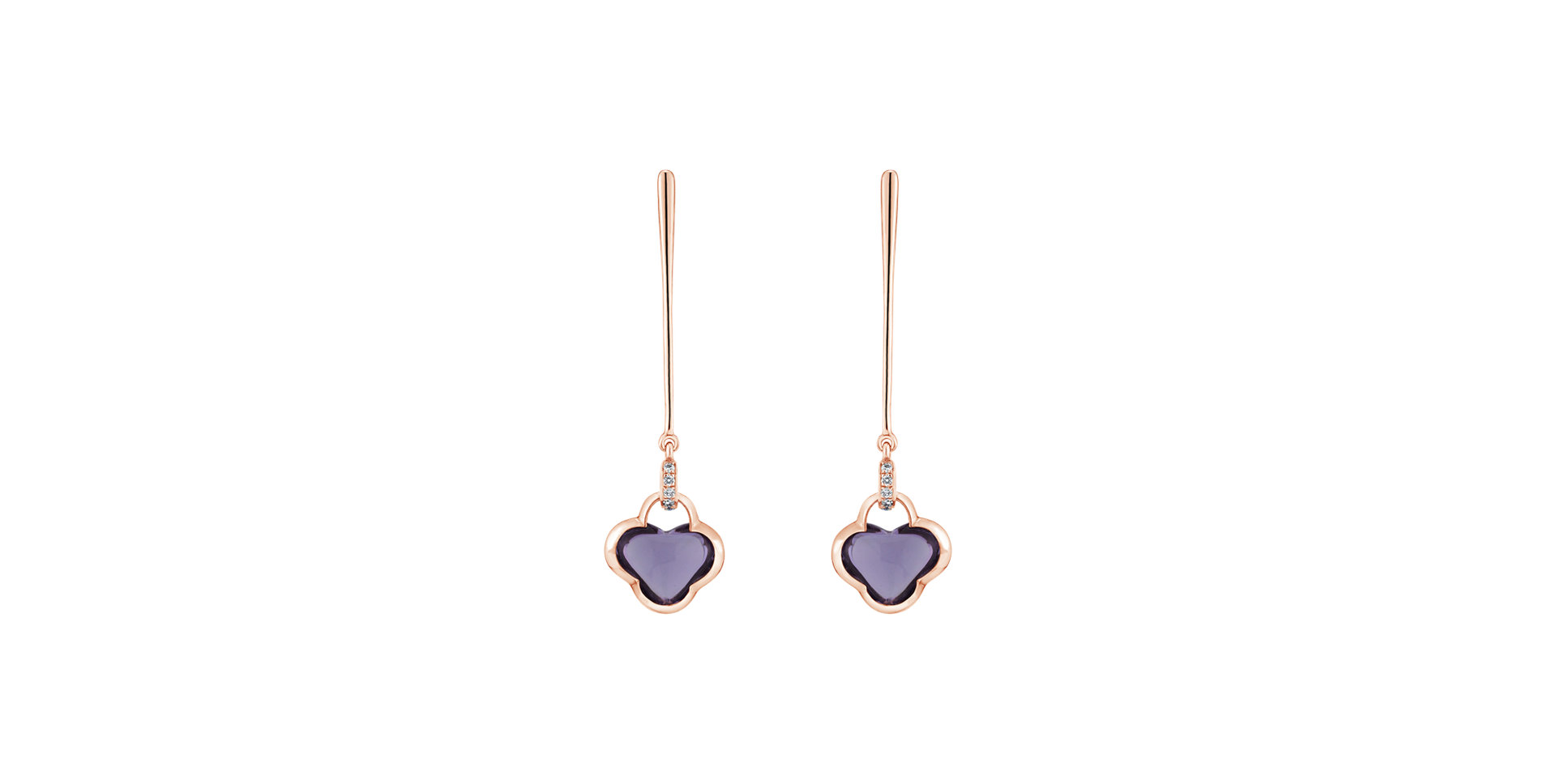 Diamond earrings with Amethyst Beautiful Oksana