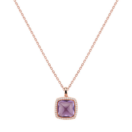 Diamond pendant with Amethyst Symmetrical Beauty