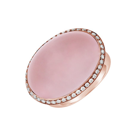 Diamond ring with Rose Quartz Unbreakable Gift