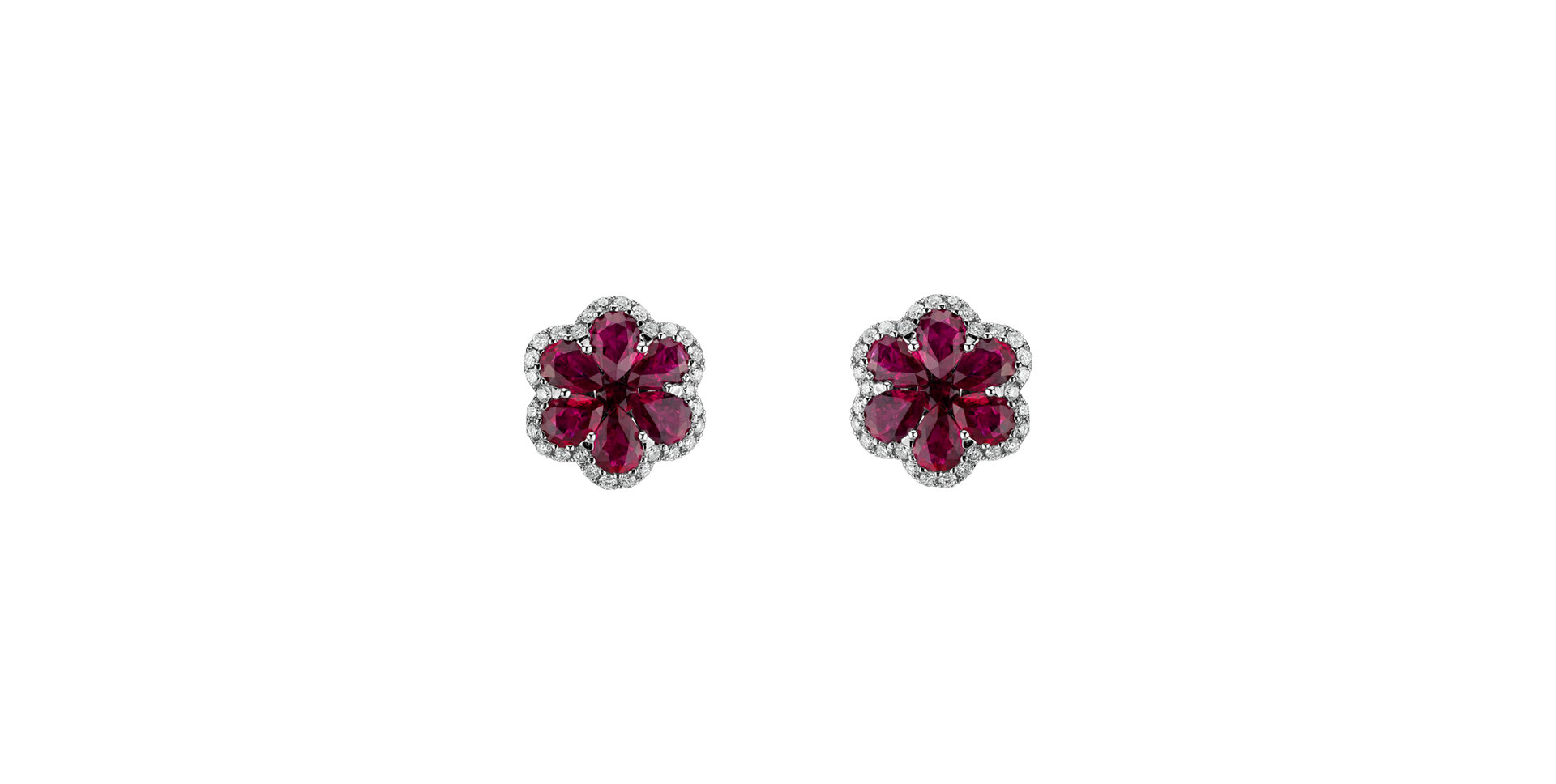 Diamond earrings with Ruby Brynlee