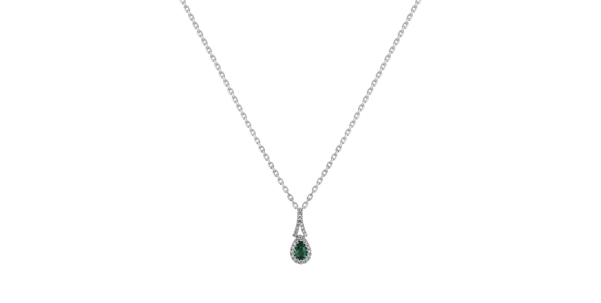 Diamond pendant with Emerald Karsyn