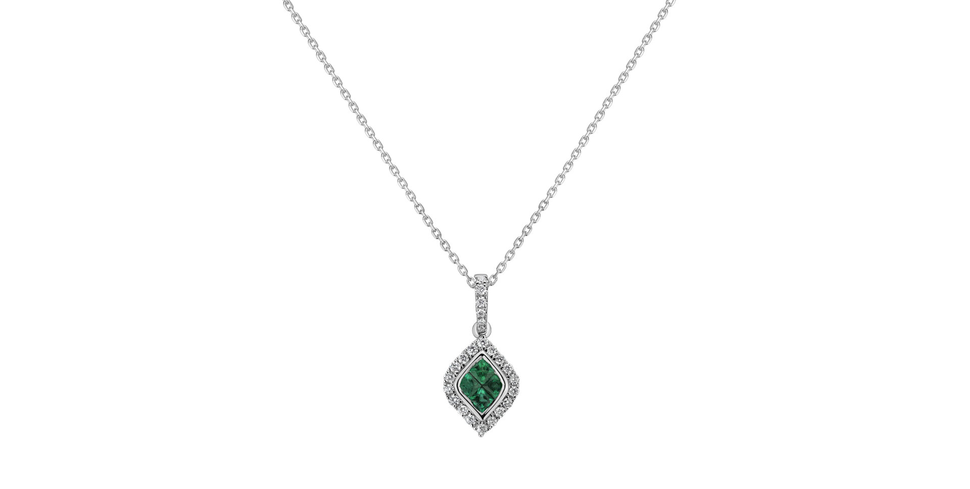 Diamond pendant with Emerald Fride