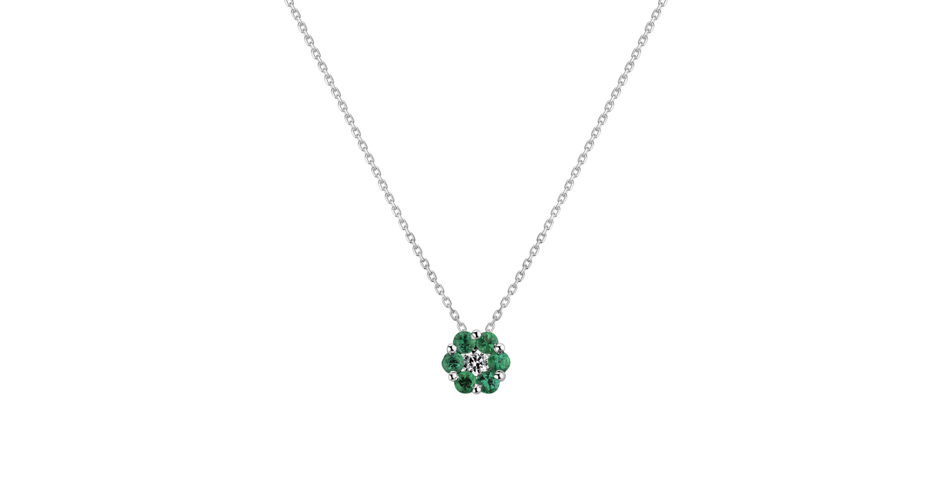 Diamond pendant with Emerald Forest Fantasy