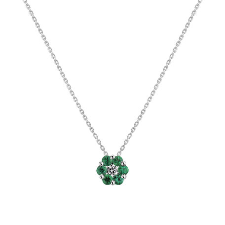 Diamond pendant with Emerald Forest Fantasy