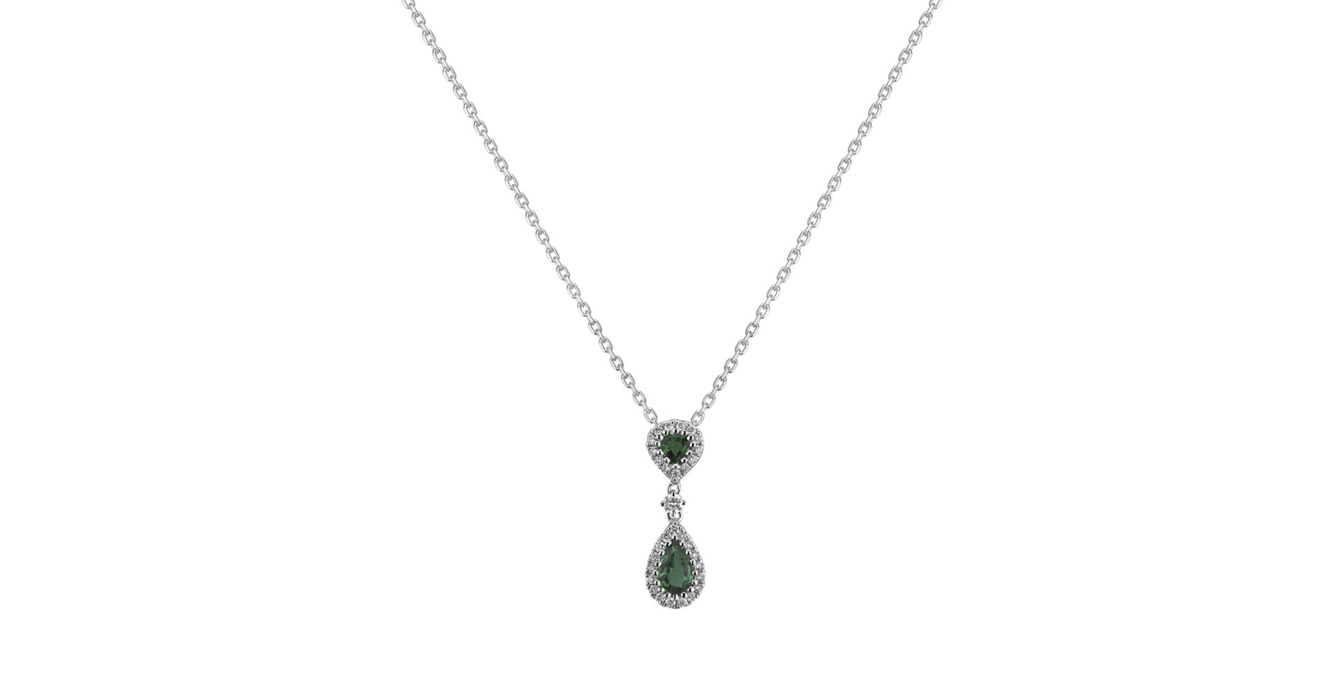 Diamond pendant with Emerald Majestic Odyssey