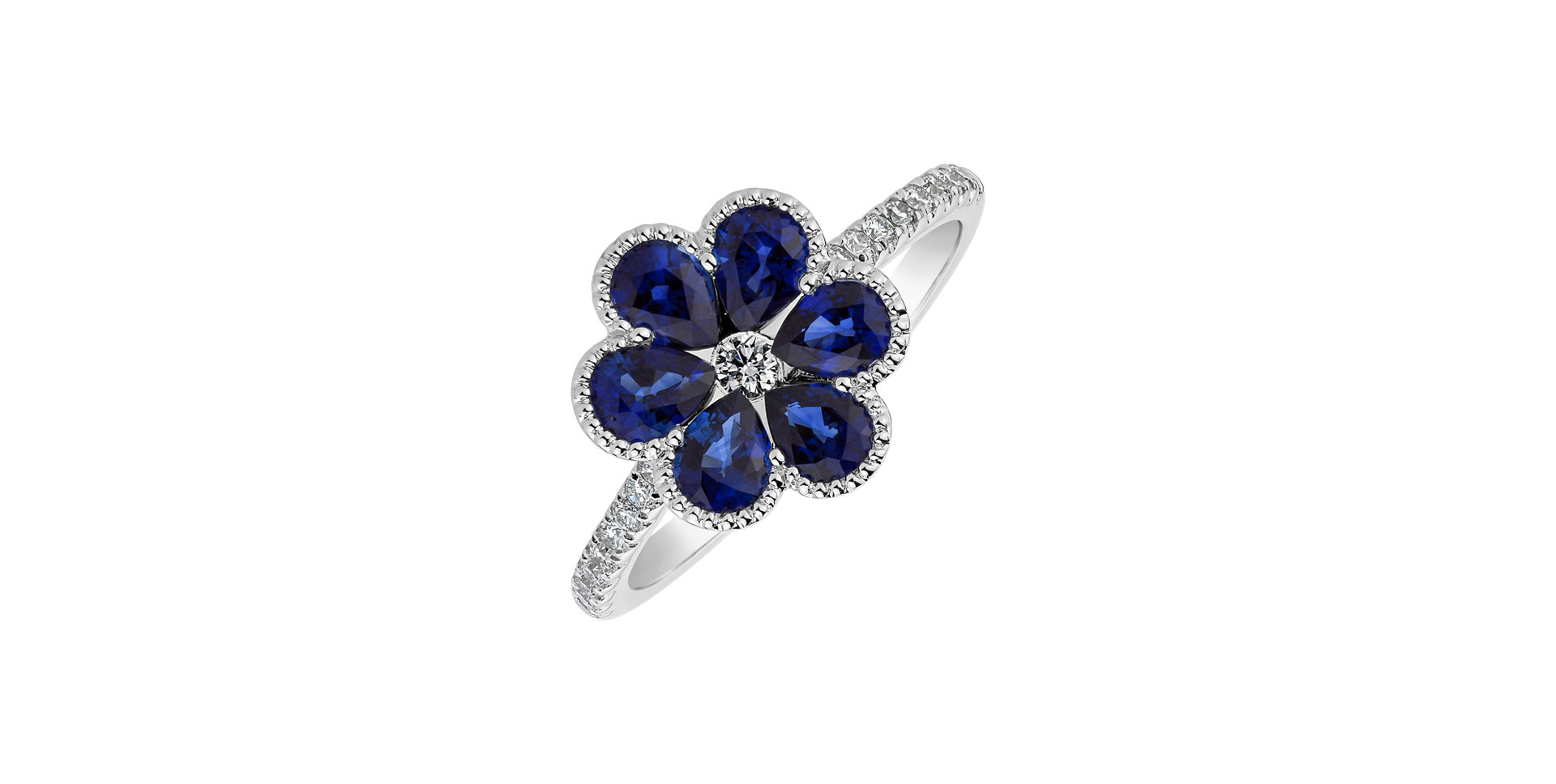 Diamond ring with Sapphire Augustin