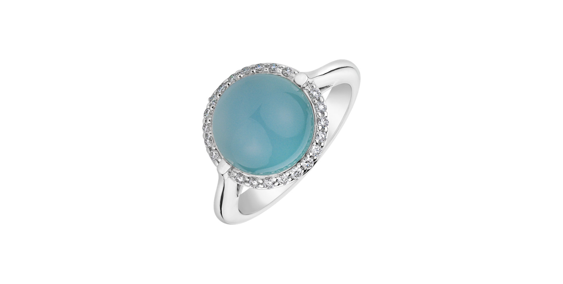 Diamond ring with Chalcedony Turquoise