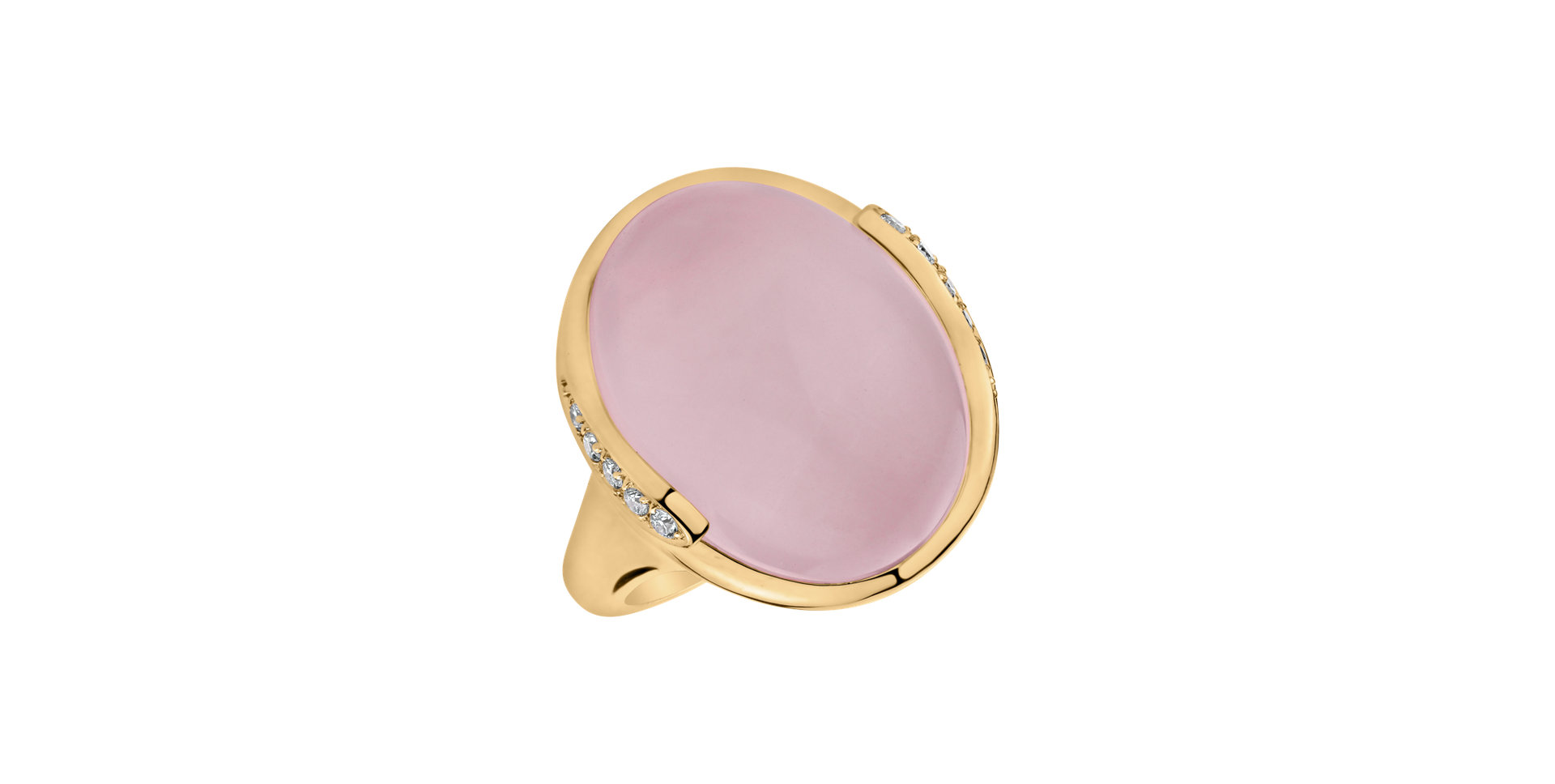 Diamond ring with Rose Quartz Charming Opera