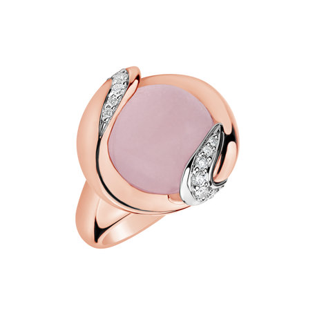 Diamond ring with Rose Quartz Magic Pomp