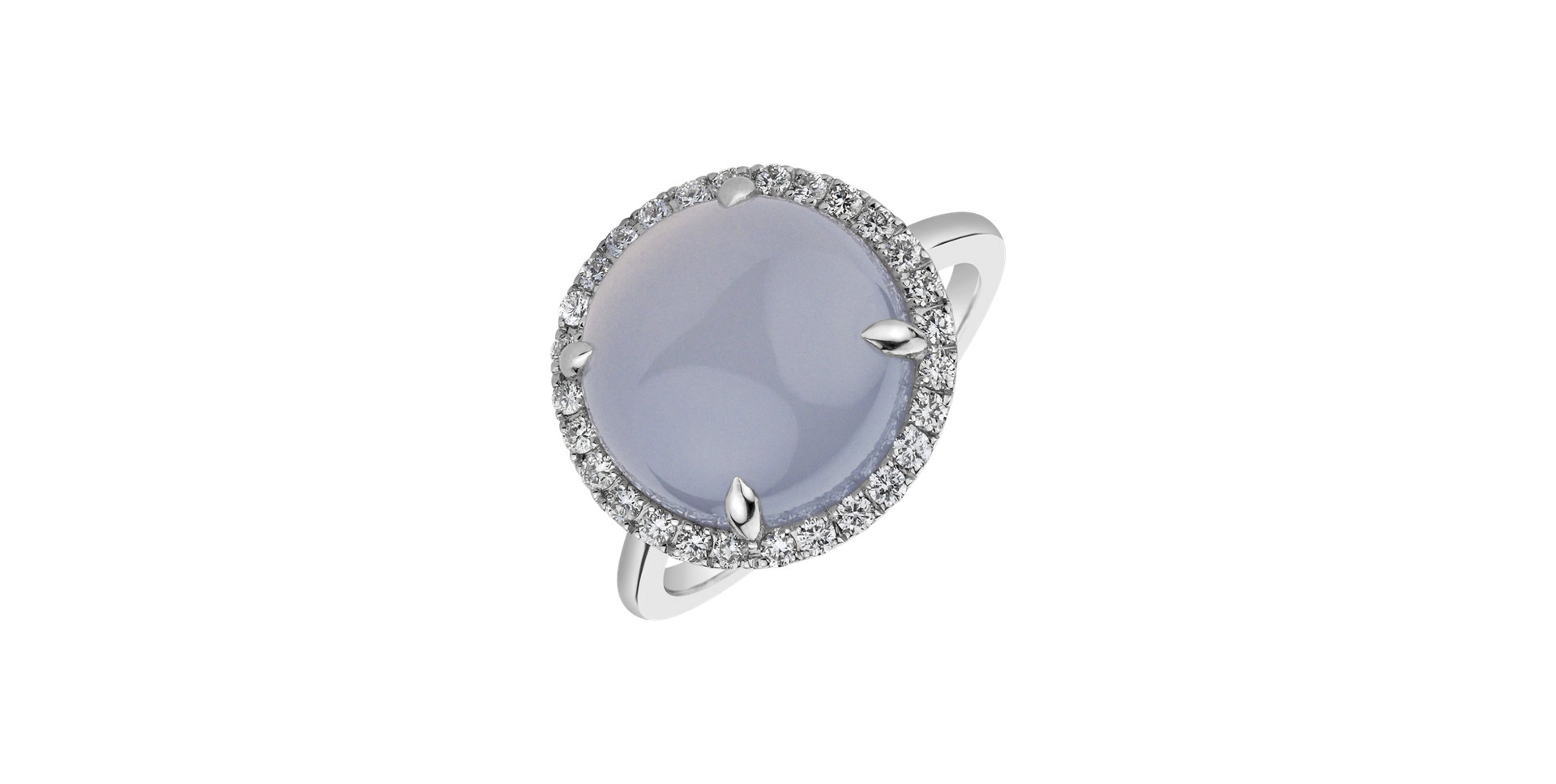 Diamond ring with Chalcedony Cliantha