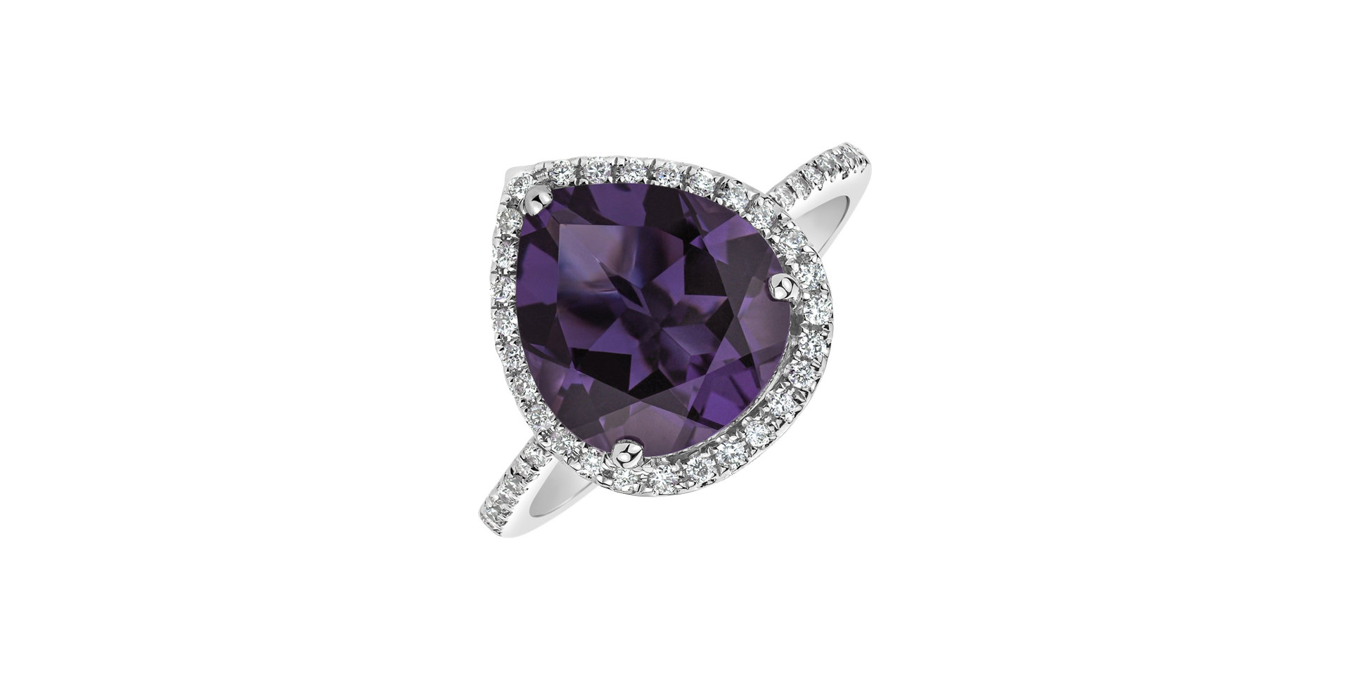 Diamond rings with Amethyst Emerald Brilliance