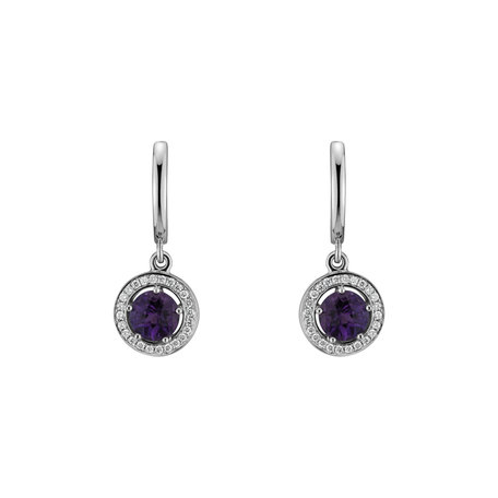 Diamond earrings with Amethyst African Infinite Hope