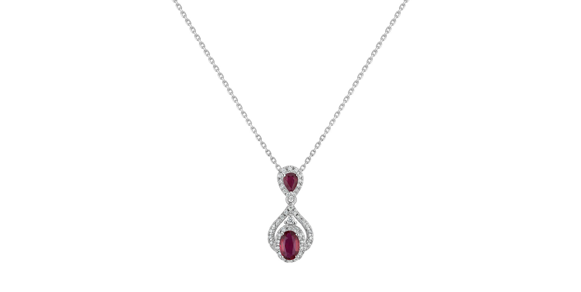 Diamond pendant with Ruby Mysterious Planet