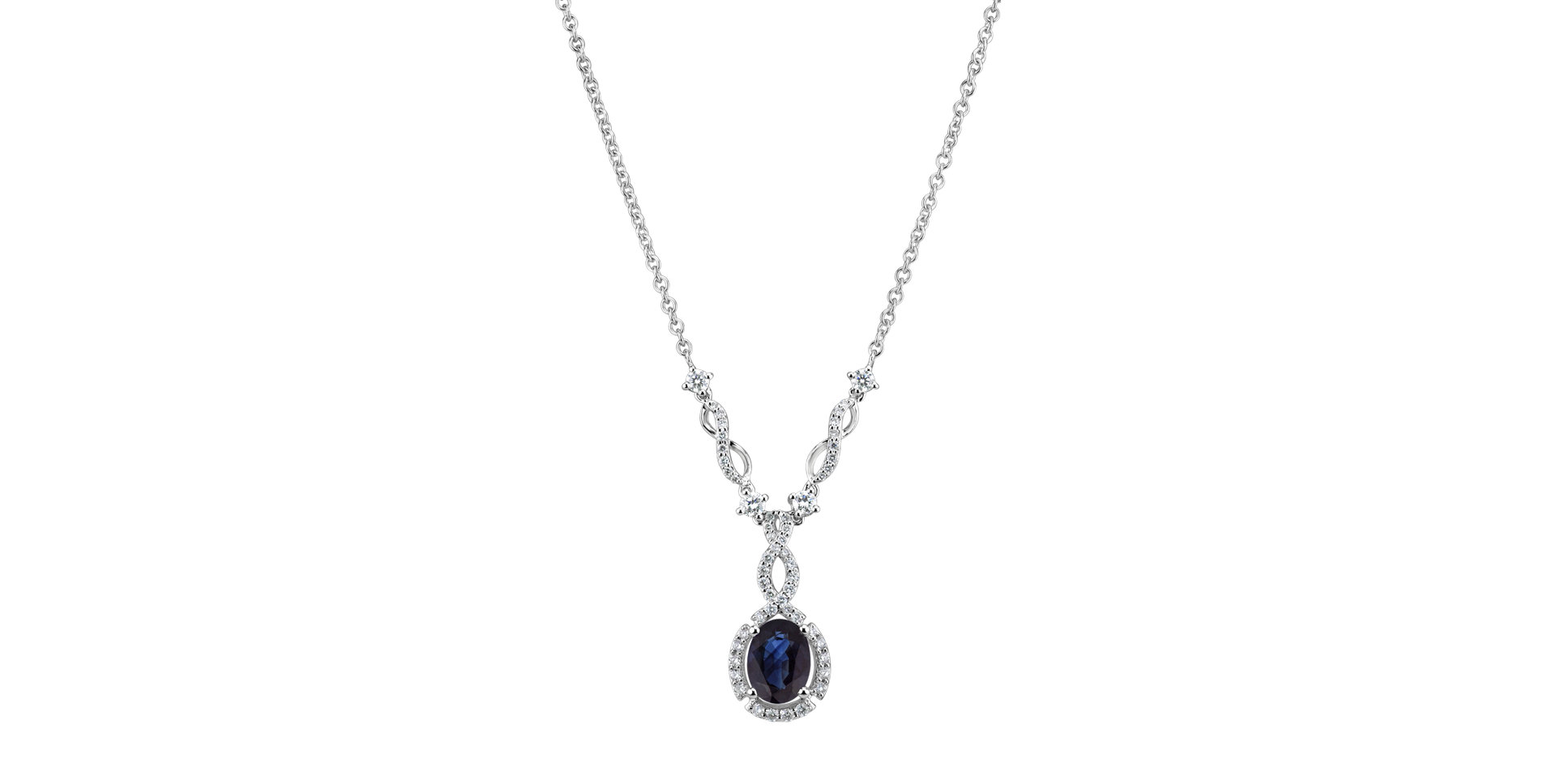 Diamond necklace with Sapphire Royal Ruby