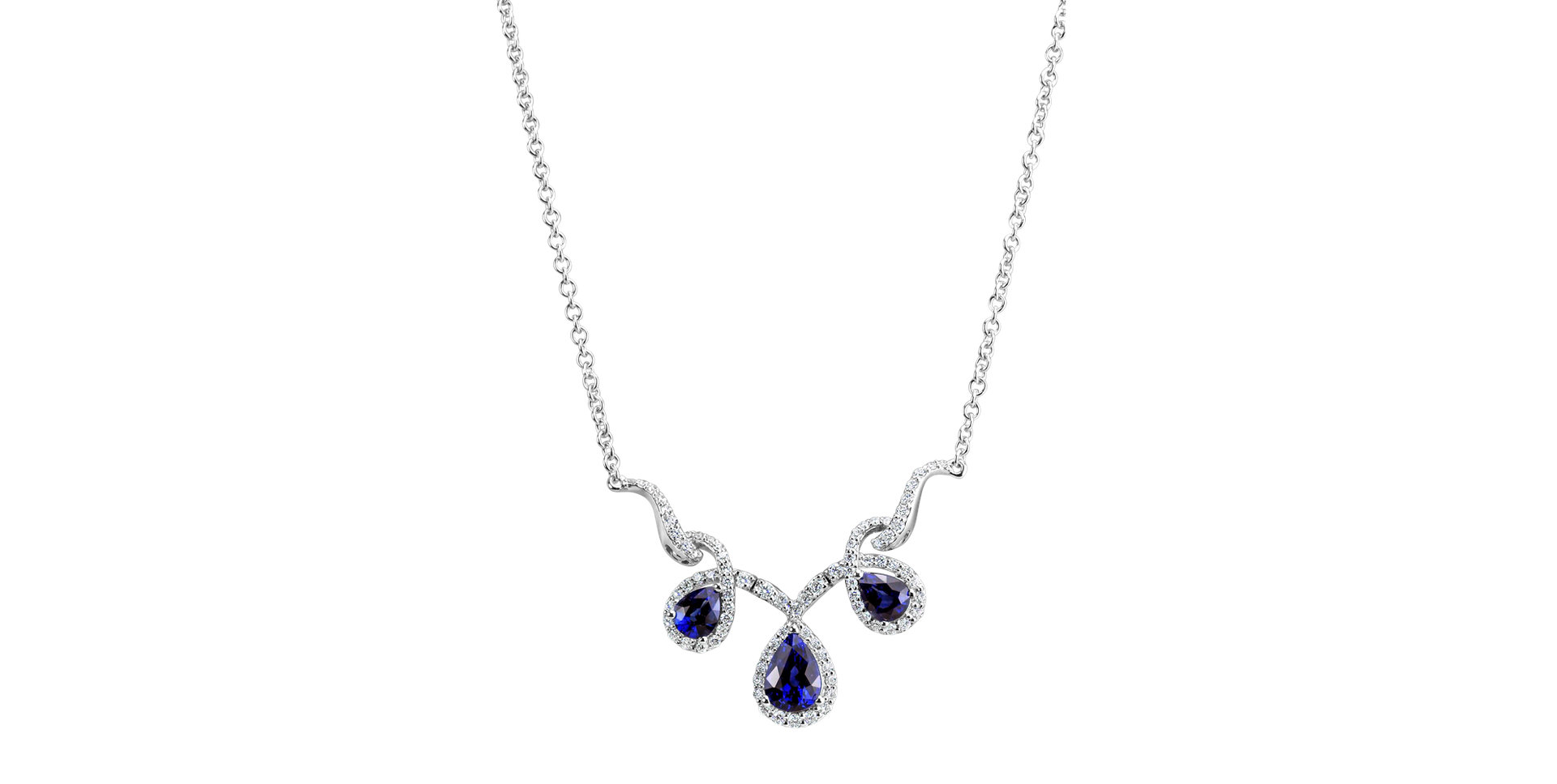 Diamond necklace with Sapphire Glamorous
