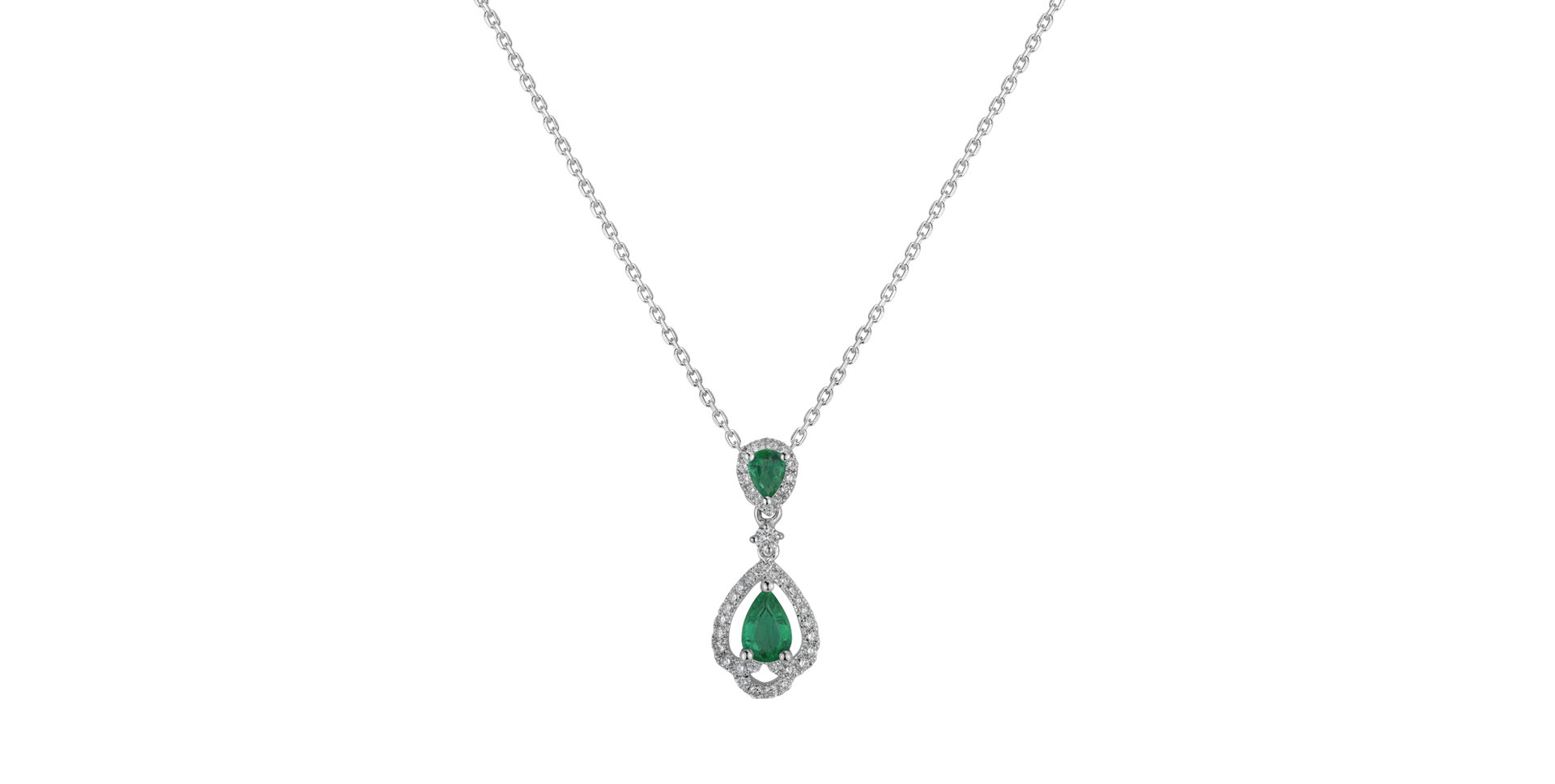 Diamond pendant with Emerald Royal Delight