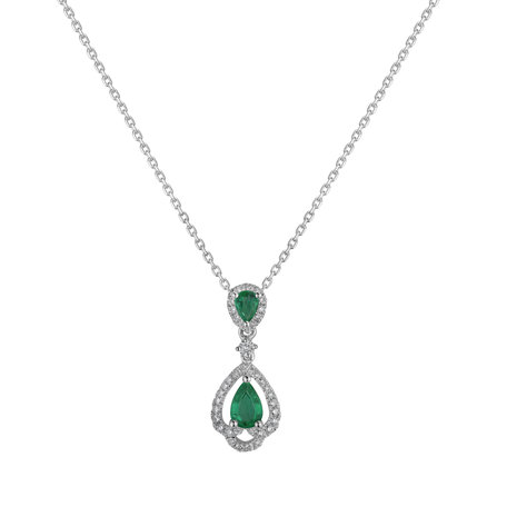 Diamond pendant with Emerald Royal Delight