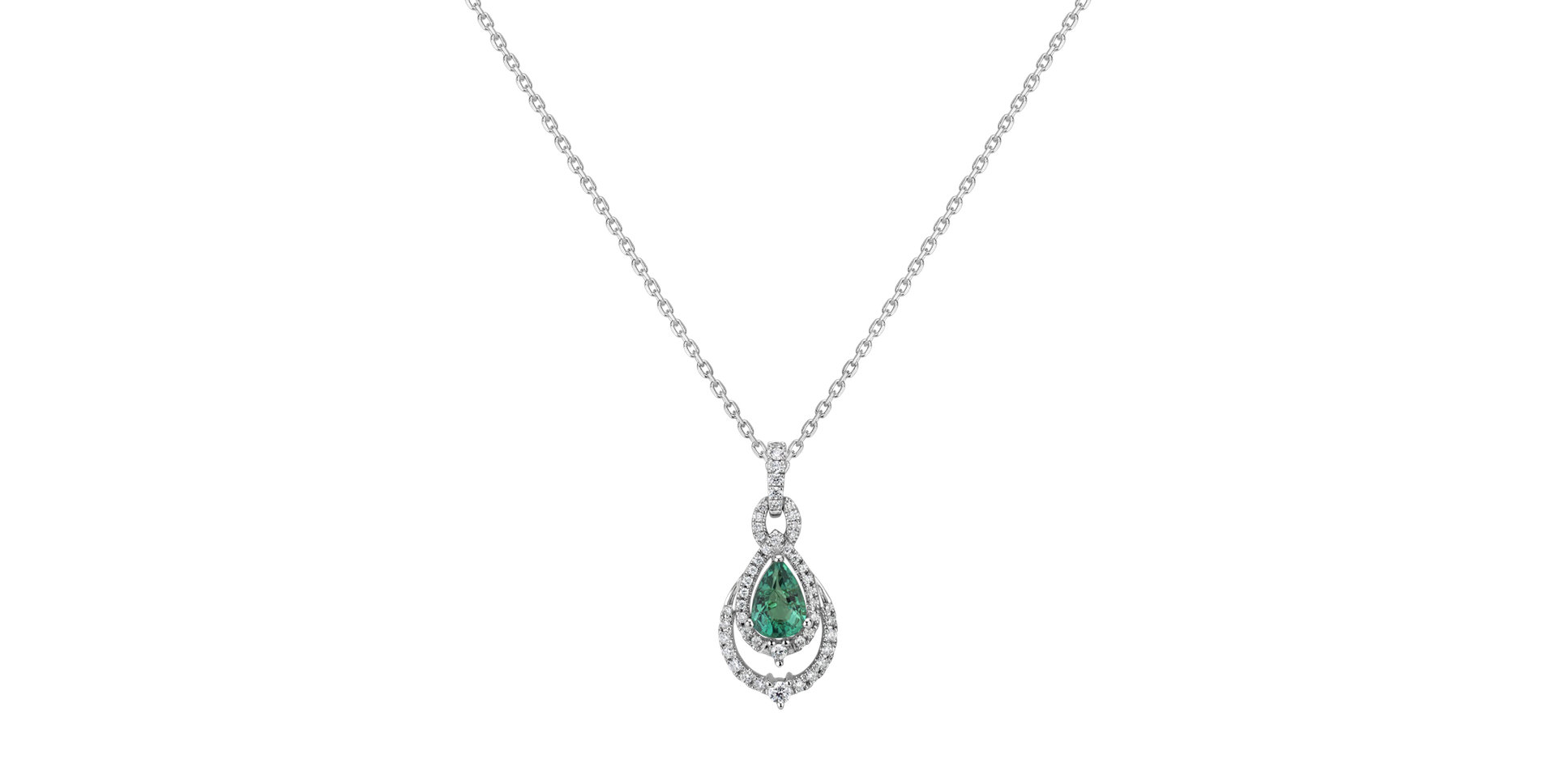 Diamond pendant with Emerald Her Highness