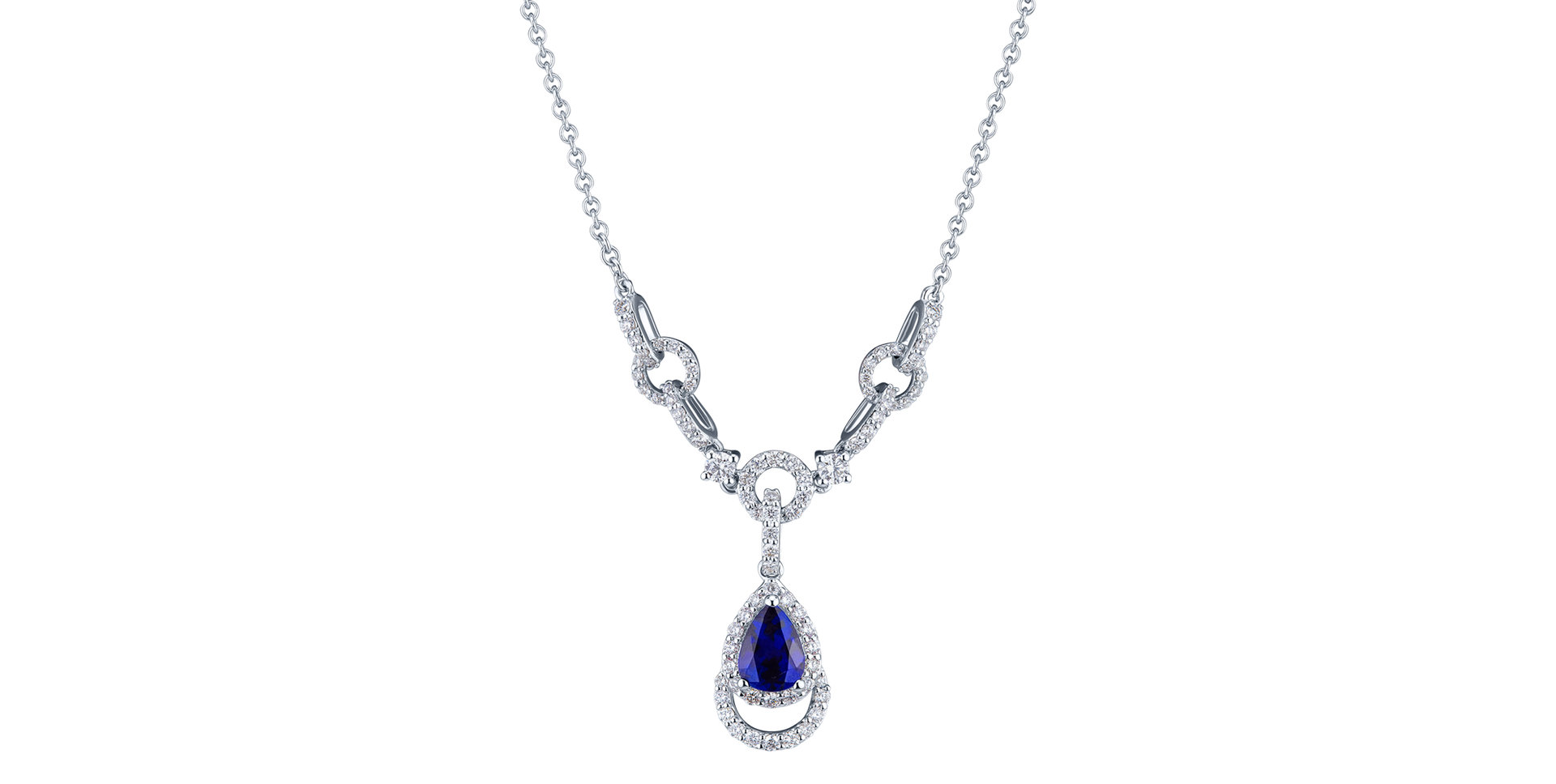 Diamond necklace with Tanzanite Aurora Drop