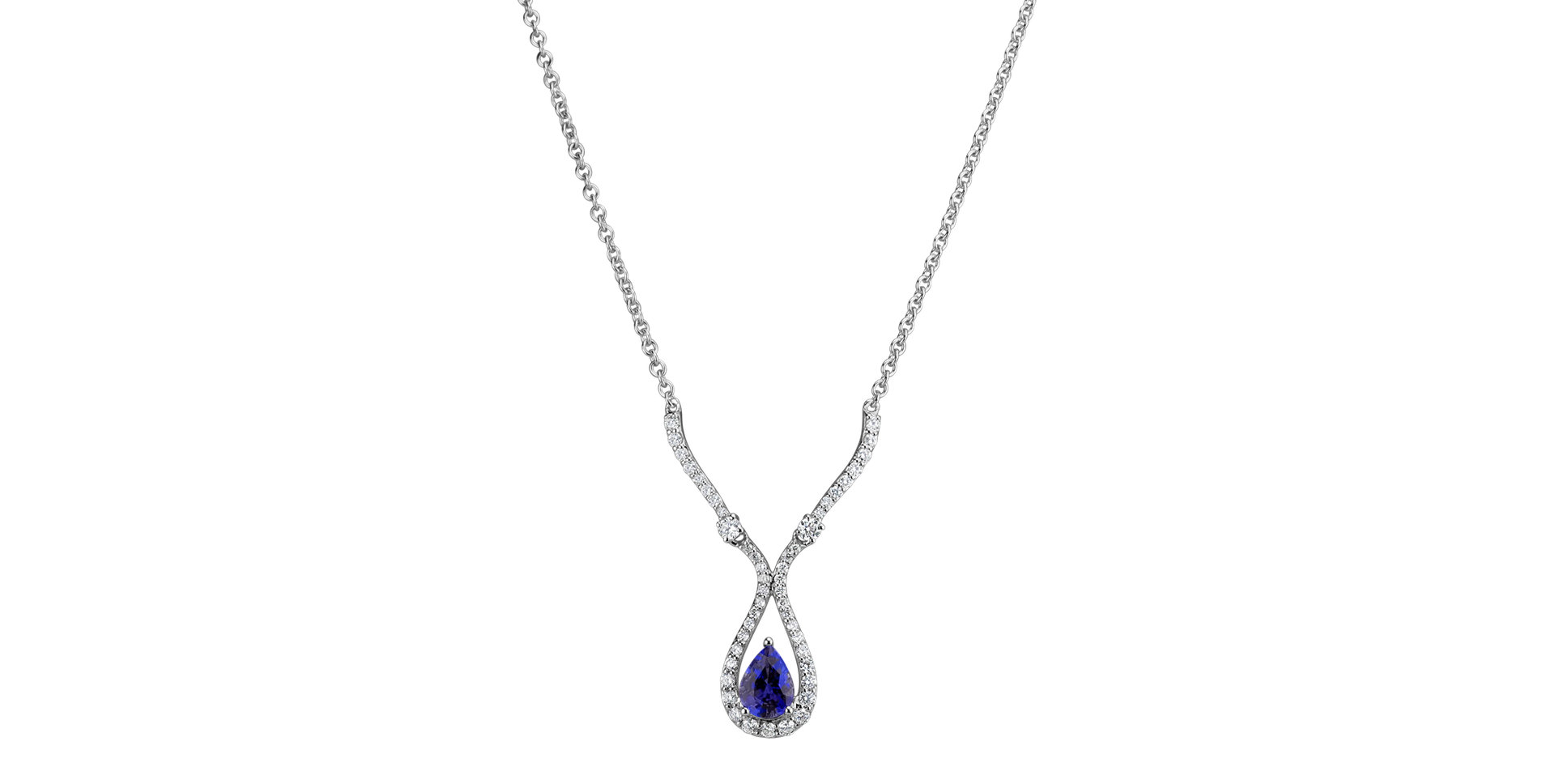 Diamond necklace with Tanzanite Sapphire Ray