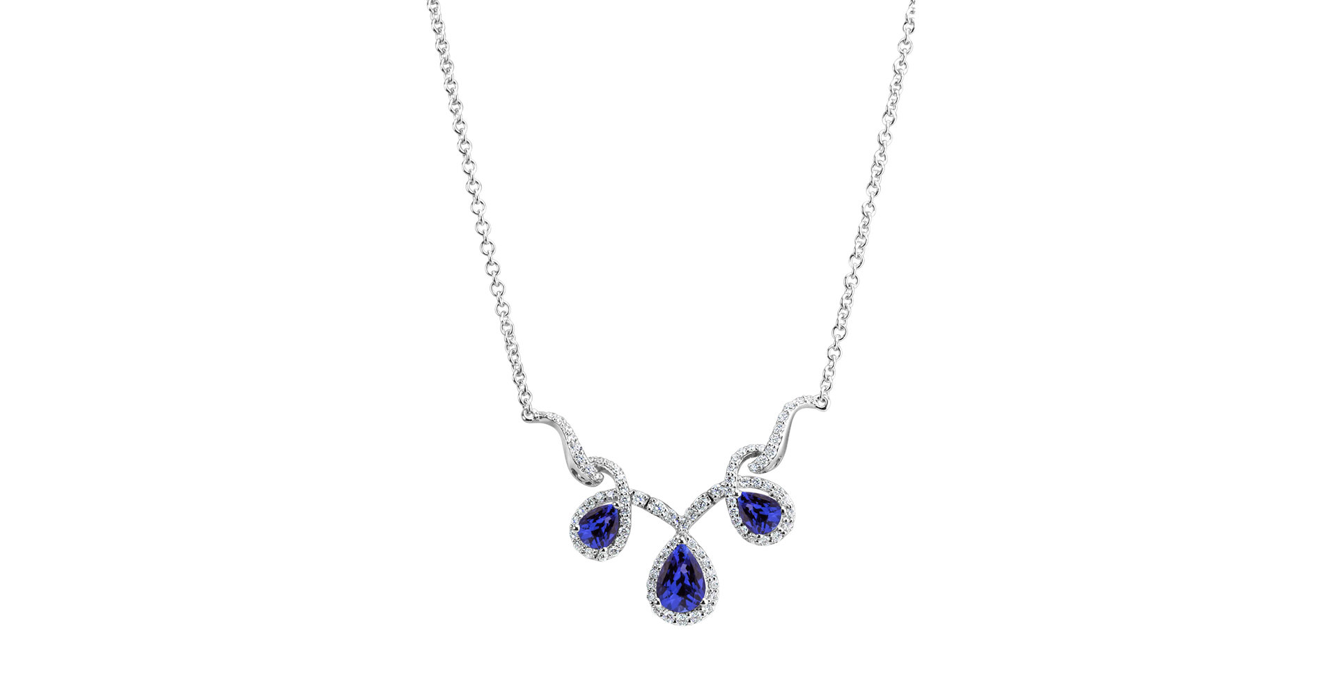 Diamond necklace with Tanzanite Glamorous