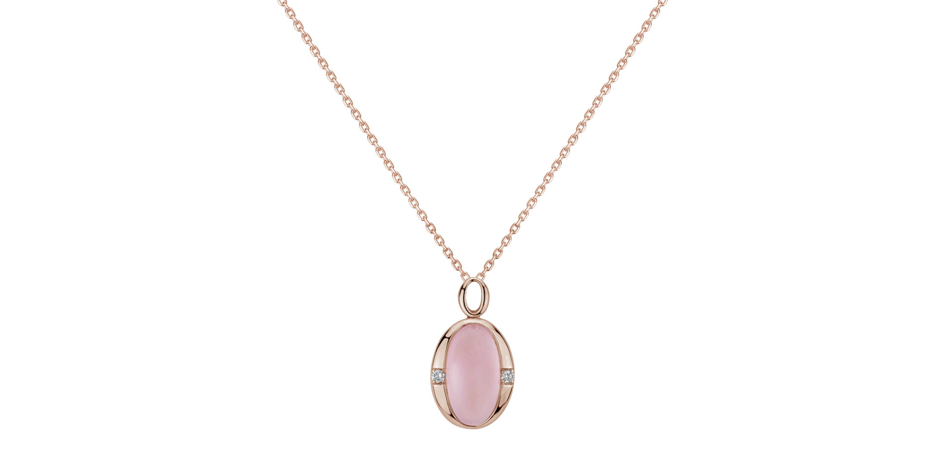 Diamond pendant with Rose Quartz Fairytale Dawn