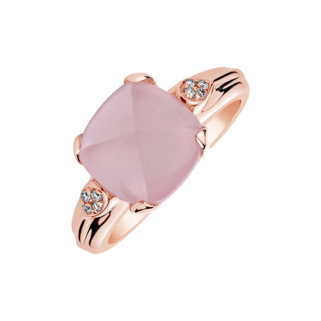 Diamond ring with Rose Quartz Mistress Pleasure